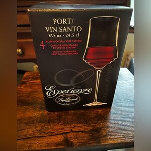 Italian Crystal Espèrieze Port Wine Glass Set From Italy 4 NEW